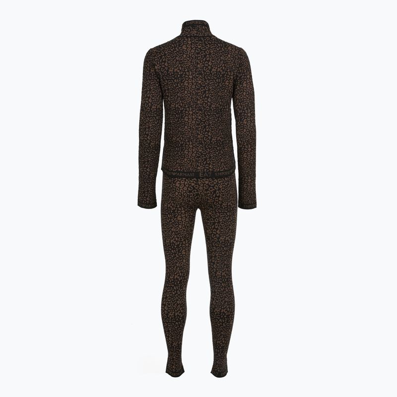 Súprava dámskej termobielizne EA7 Emporio Armani Ski Jacquard Knitted fancy brown animal print 2