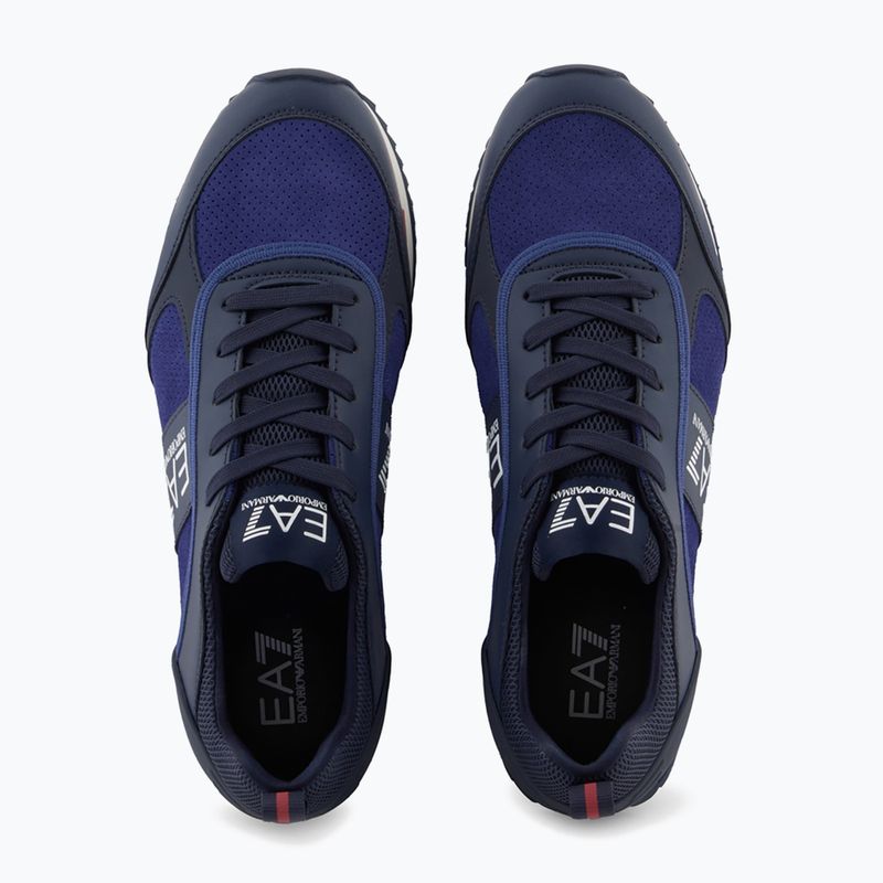 Topánky EA7 Emporio Armani Black & White Suede sky captain / deep cobal / mineral 5