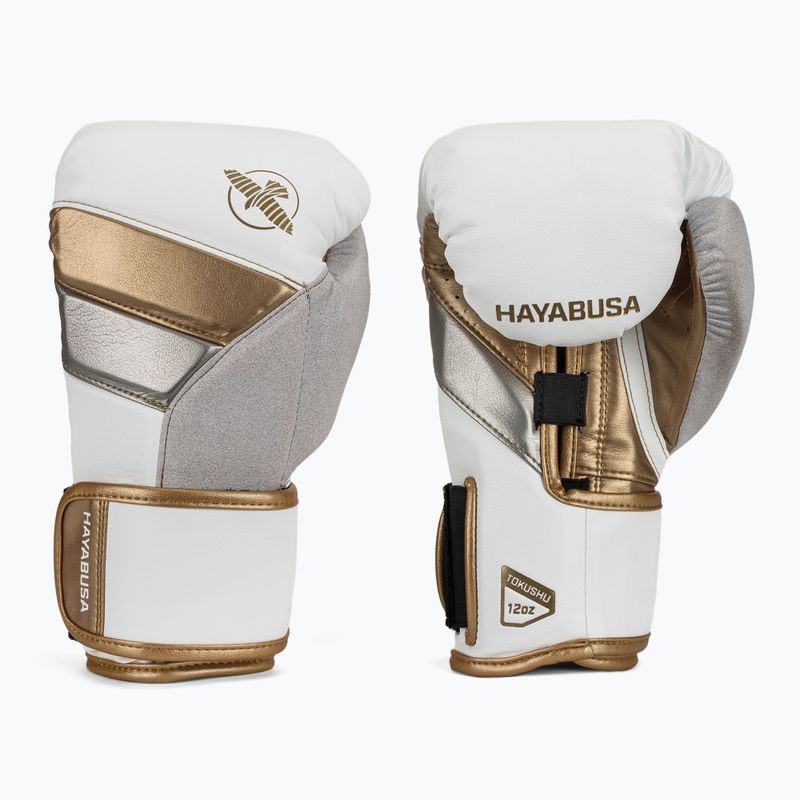 Boxerské rukavice Hayabusa T3 bielo-zlaté 2