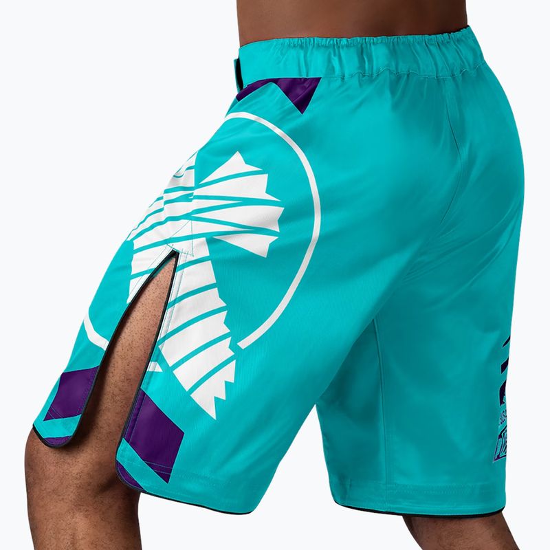 Hayabusa Icon Fight teal/white tréningové šortky 3