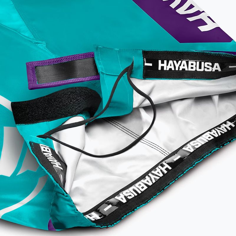 Hayabusa Icon Fight teal/white tréningové šortky 6