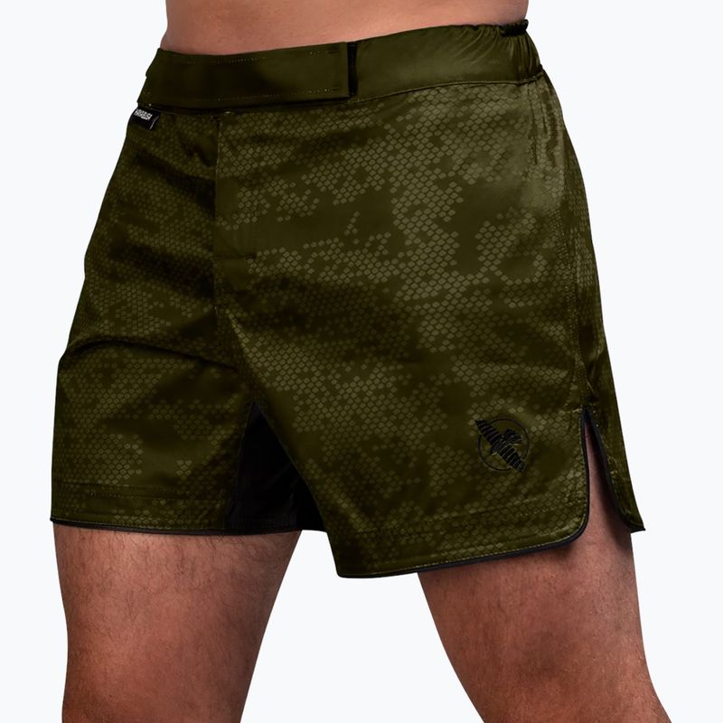 Hayabusa pánske tréningové šortky Hex Mid-Thigh green 3