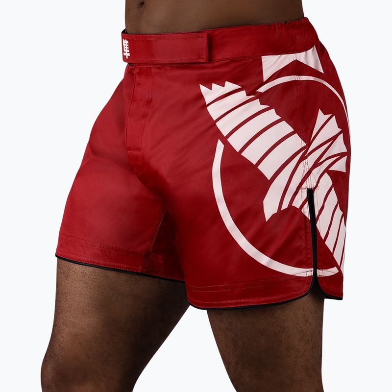 Pánske tréningové šortky Hayabusa Icon Mid-Thigh MMA červená/biela
