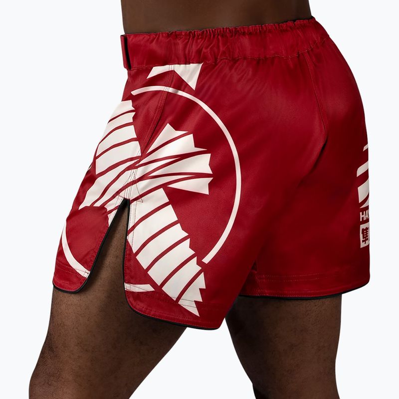 Pánske tréningové šortky Hayabusa Icon Mid-Thigh MMA červená/biela 3