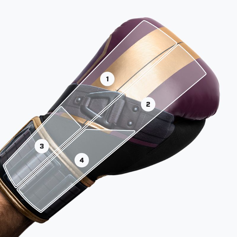 Hayabusa Marvel's Batroc fialové/zlaté boxerské rukavice 8