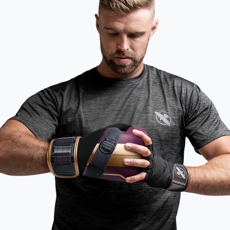 Hayabusa Marvel's Batroc fialové/zlaté boxerské rukavice 10