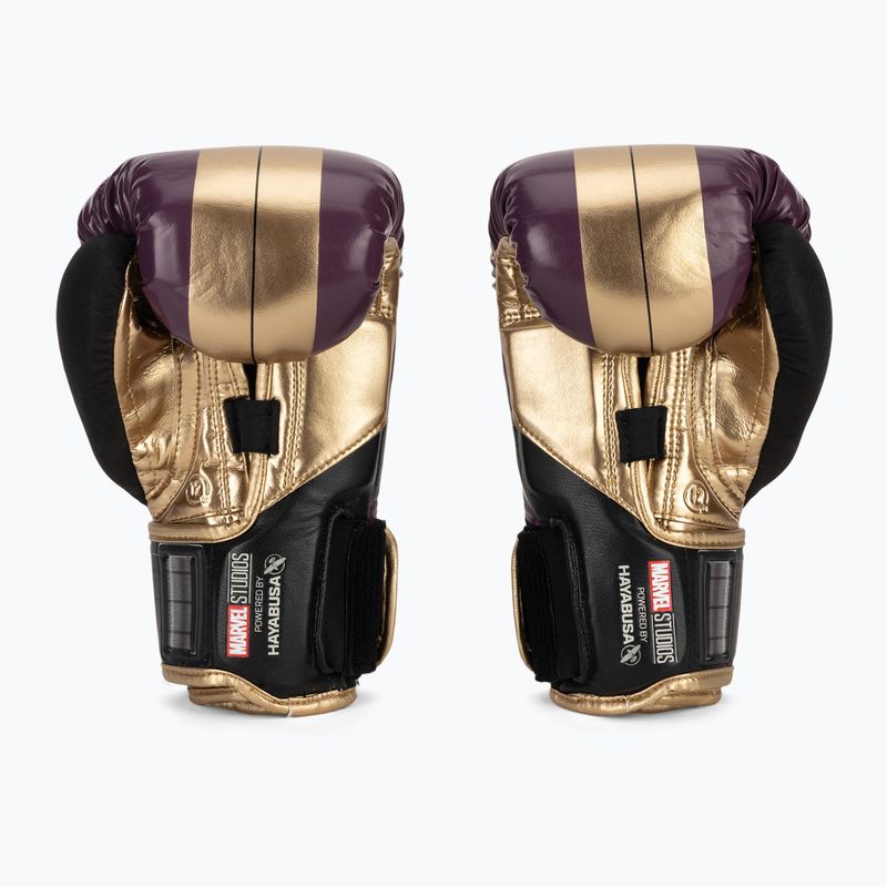 Hayabusa Marvel's Batroc fialové/zlaté boxerské rukavice 3
