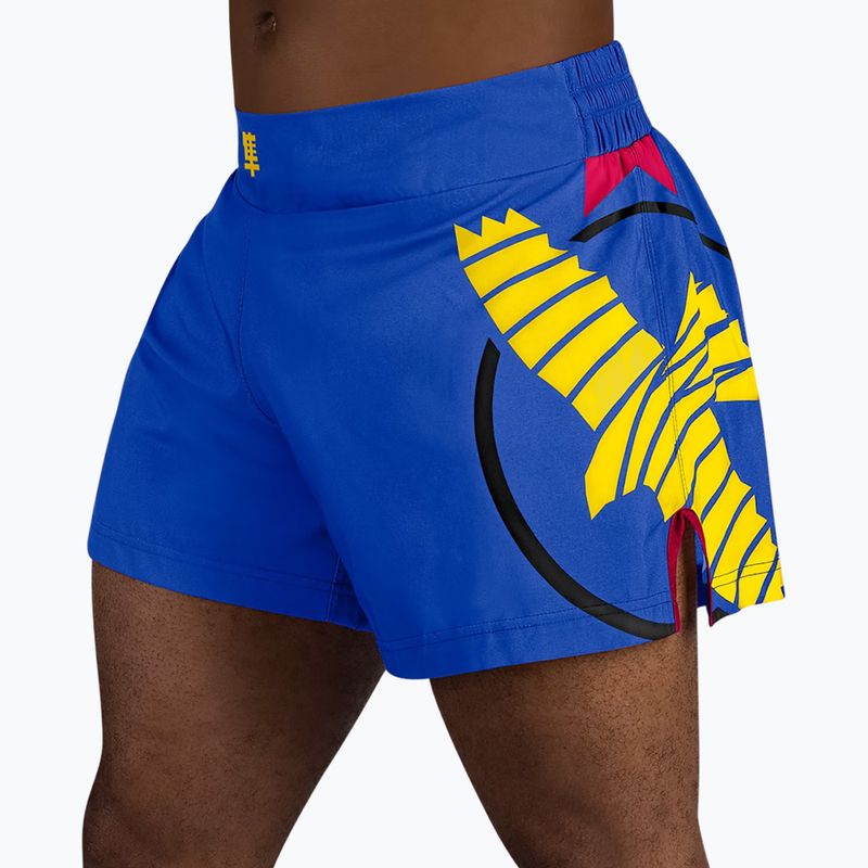 Hayabusa Icon Kickboxing pánske tréningové šortky modrá/žltá