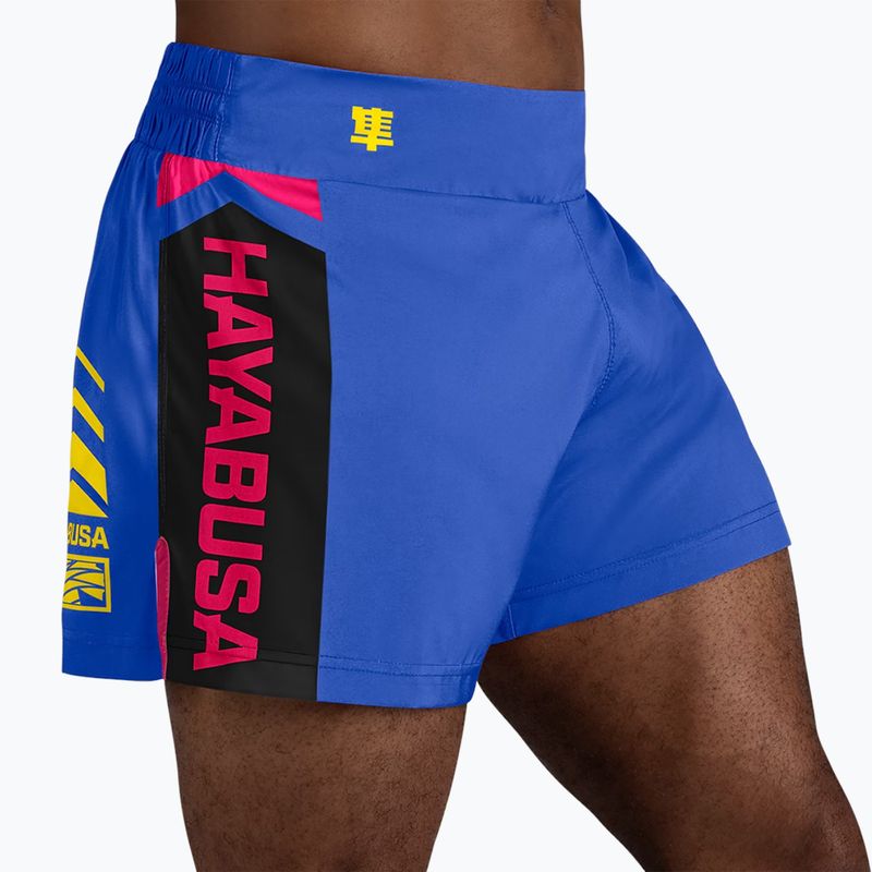 Hayabusa Icon Kickboxing pánske tréningové šortky modrá/žltá 2