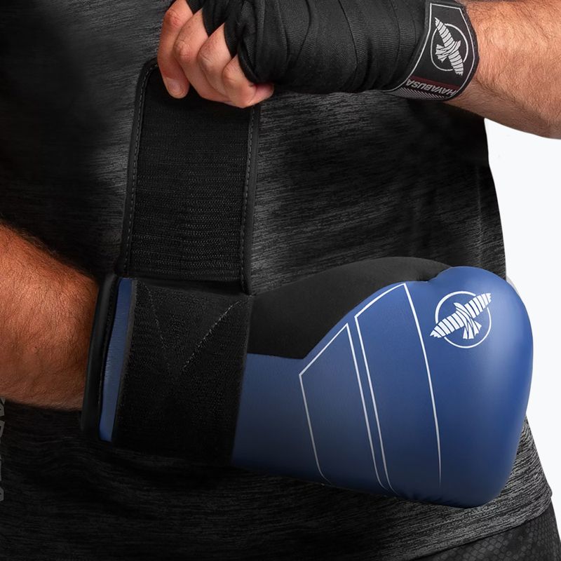 Hayabusa S4 Kožené modré boxerské rukavice 5
