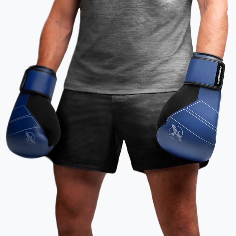 Hayabusa S4 Kožené modré boxerské rukavice 6