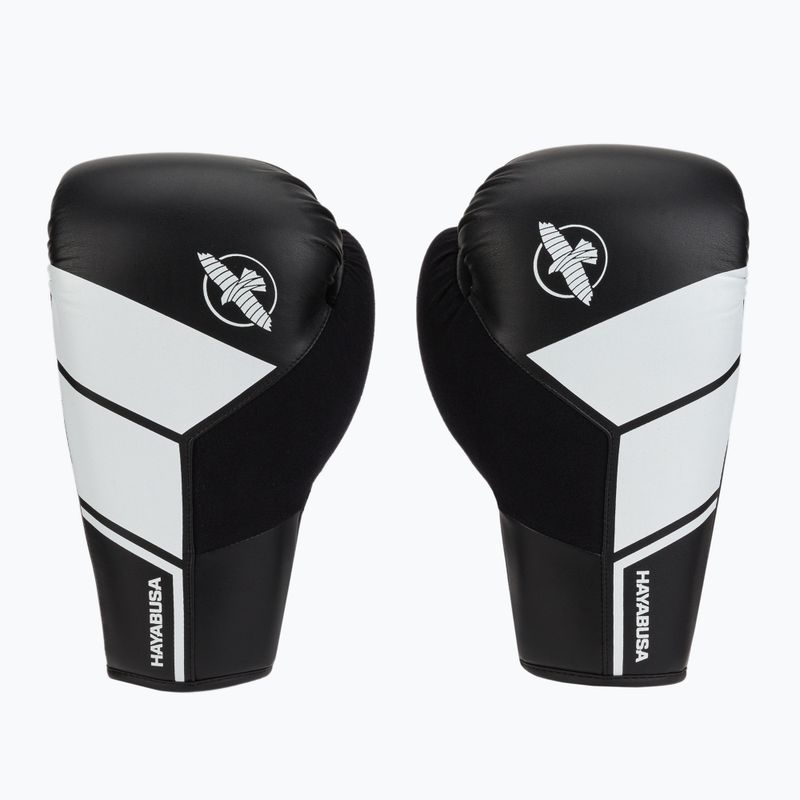 Hayabusa S4 Lace Up boxerské rukavice biele S4LACBG-BK