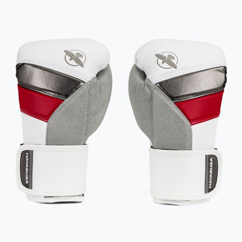 Hayabusa T3 biele/červené boxerské rukavice 2