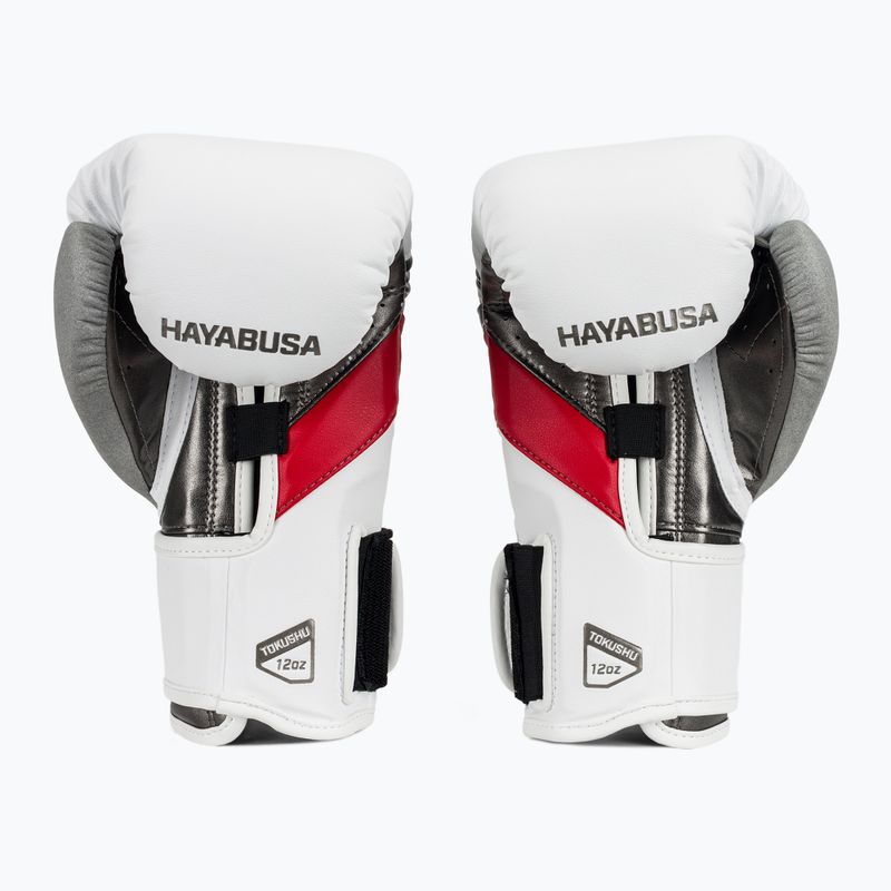 Hayabusa T3 biele/červené boxerské rukavice 3