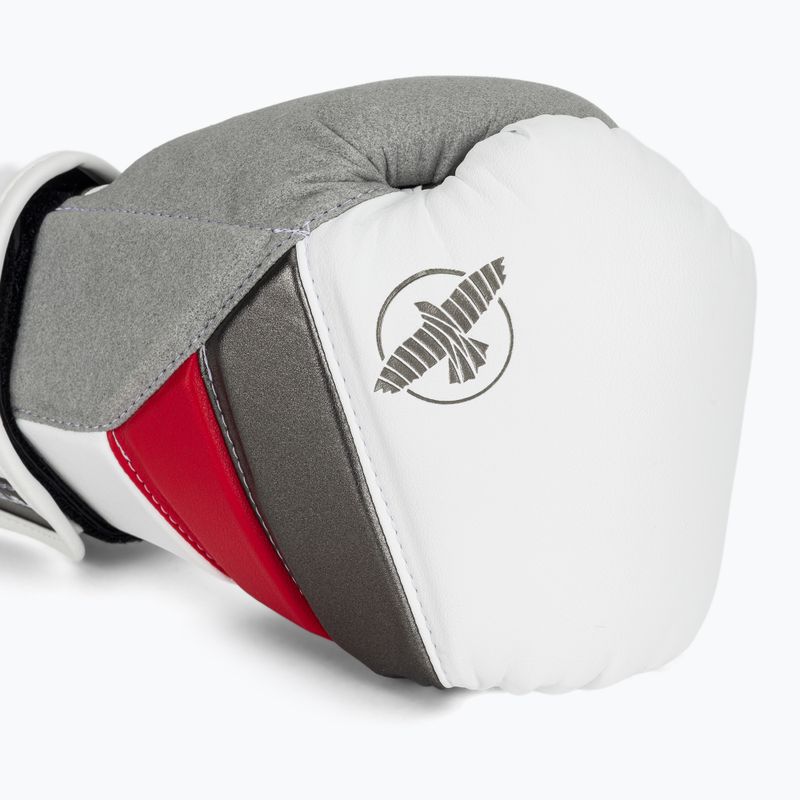 Hayabusa T3 biele/červené boxerské rukavice 5
