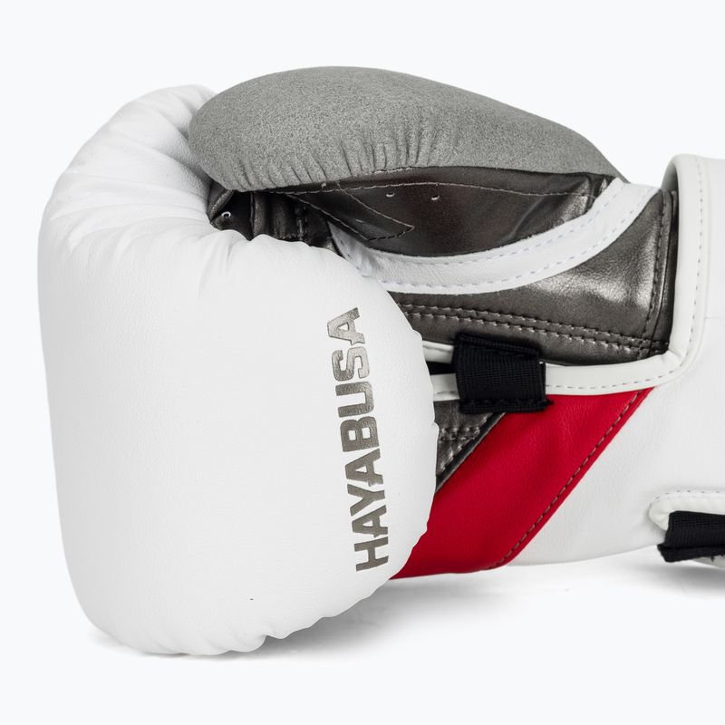 Hayabusa T3 biele/červené boxerské rukavice 6
