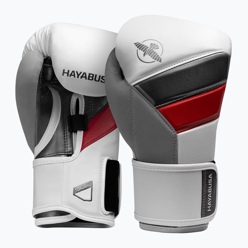 Hayabusa T3 biele/červené boxerské rukavice