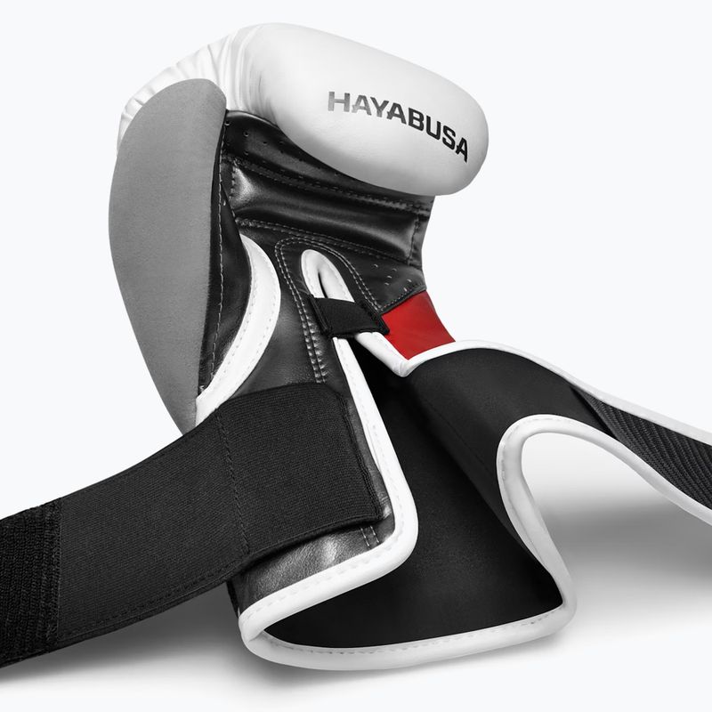 Hayabusa T3 biele/červené boxerské rukavice 3