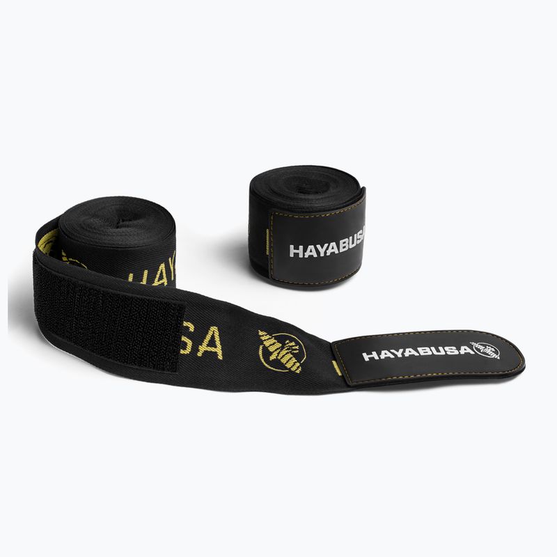 Boxerské bandáže Hayabusa Premium Jacquard Handwraps 450 cm black/gold 2