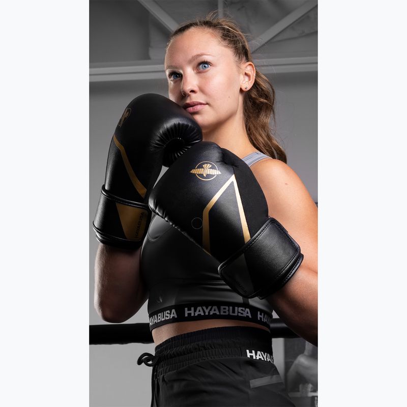 Boxerské rukavice Hayabusa E1 Boxing black/gold 9