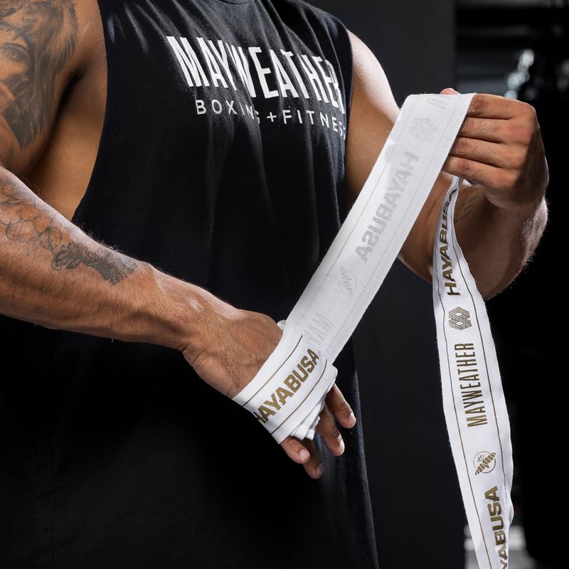 Boxerské bandáže Hayabusa Mayweather Stretch Hand Wraps 450 cm white/gold 4