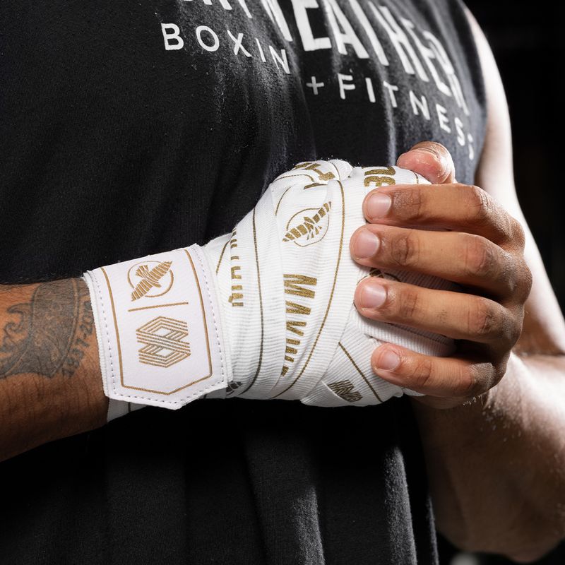 Boxerské bandáže Hayabusa Mayweather Stretch Hand Wraps 450 cm white/gold 8