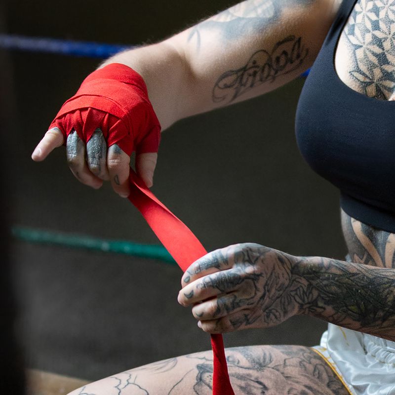Hayabusa Perfect Stretch Boxing Bandáž na ruky 450 cm červená 5