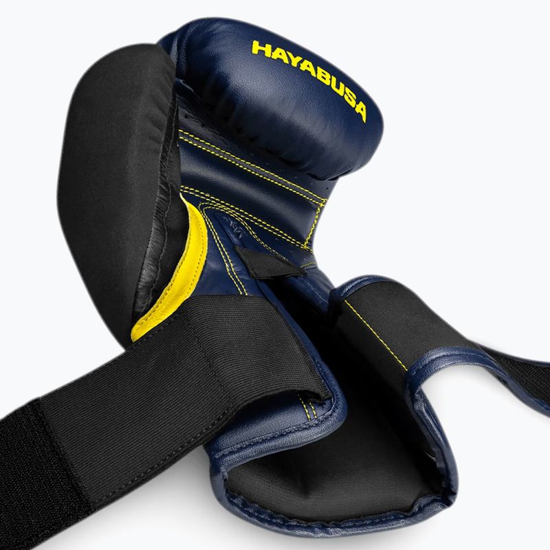 Hayabusa T3 námornícke/žlté boxerské rukavice 3