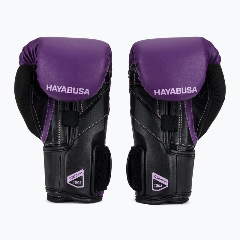 Hayabusa T3 fialovo-čierne boxerské rukavice 3