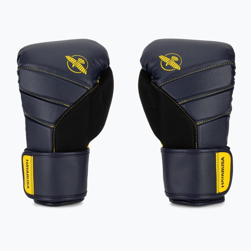 Hayabusa T3 námornícke/žlté boxerské rukavice 2
