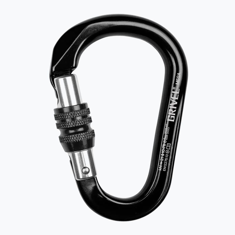 Horolezecká karabína Grivel Mega K6N Screw Lock black/black
