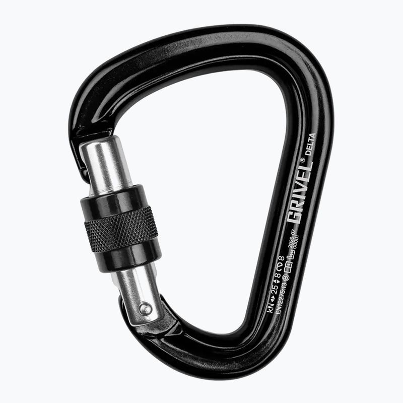 Lezecká karabína Grivel Delta K5N Screw Lock black/black