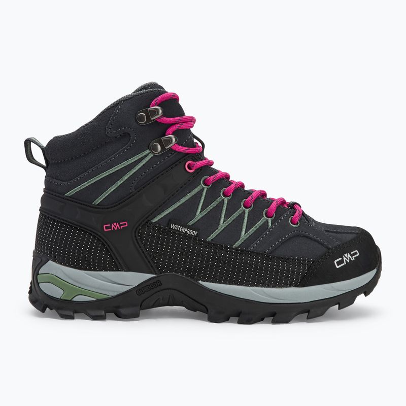 Dámske trekové topánky CMP Rigel Mid Wp anthracite/mineral green 2