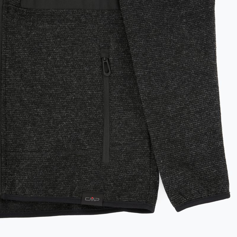 Pánska fleecová mikina CMP 35H3907 Melange Knitted anthracite melange 3
