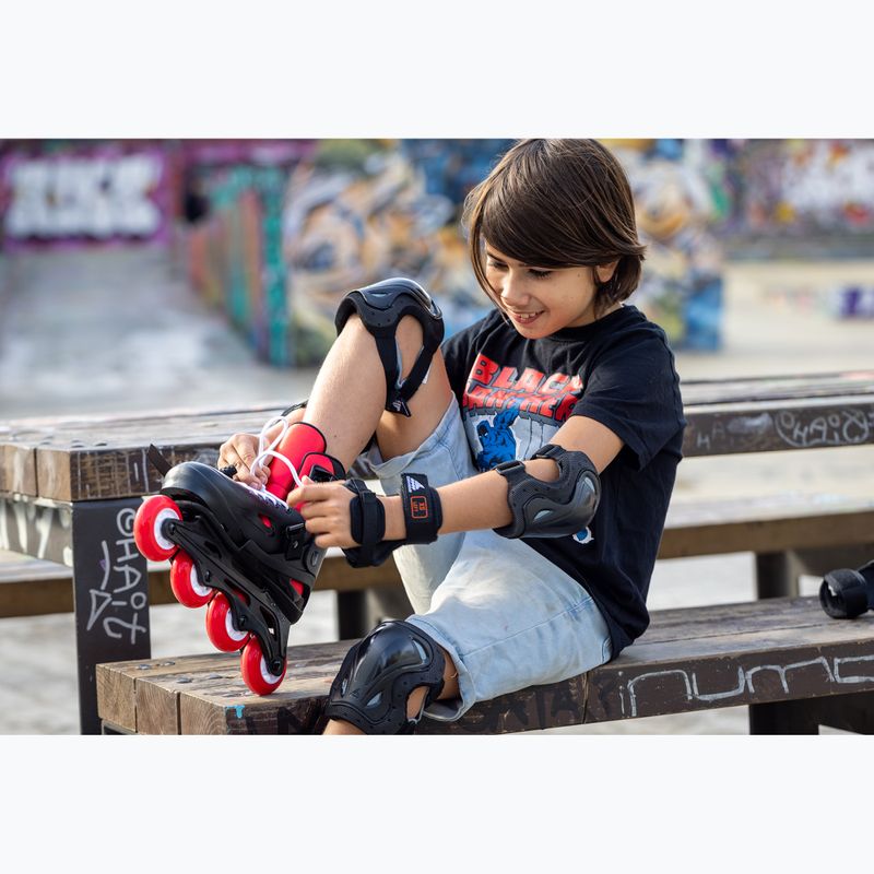 Detské kolieskové korčule s chráničmi Rollerblade Fury Combo Jr black/red 6