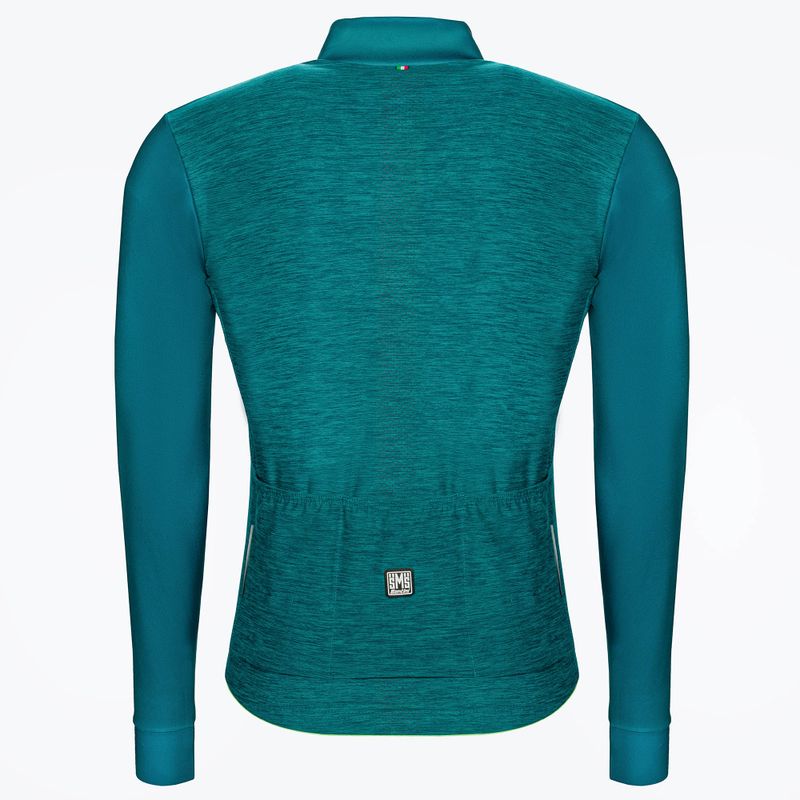 Pánsky cyklistický dres Santini Colore Winter zelený 2W216075RCOLORPUR0TE 2