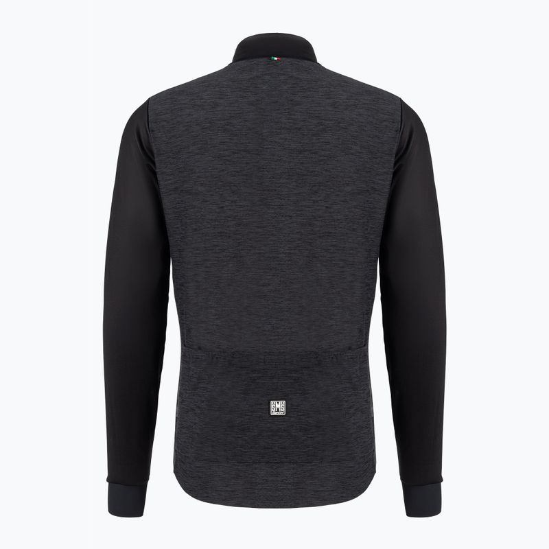 Pánska cyklistická mikina Santini Colore Puro Thermal Jersey čierna 3W21675RCOLORPURO 2