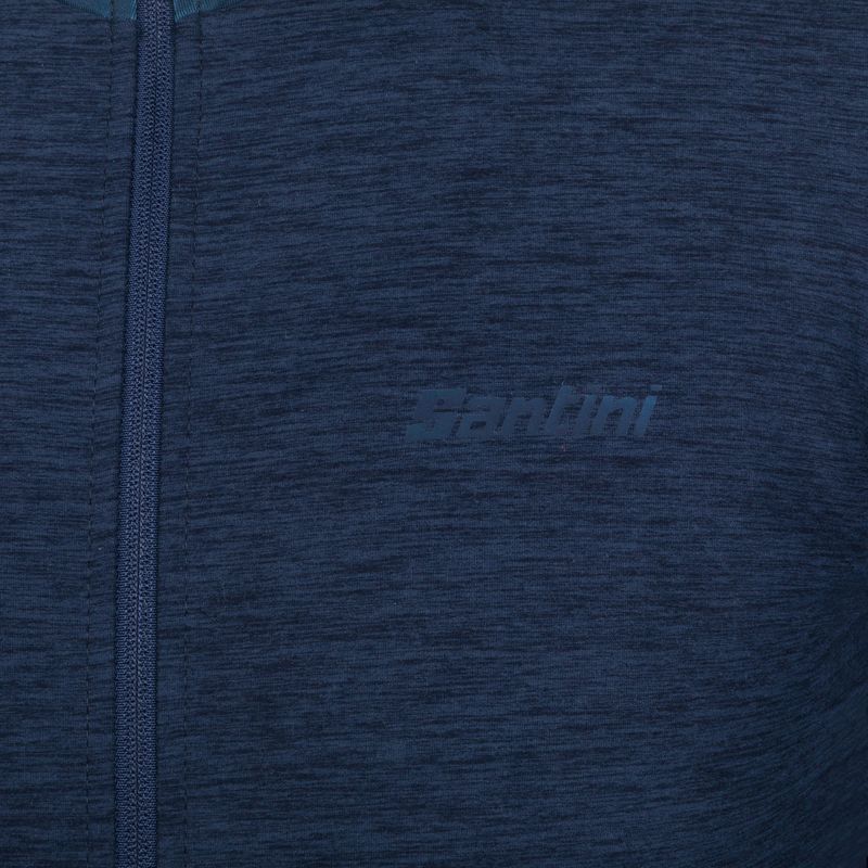 Pánska cyklistická mikina Santini Colore Puro Thermal Jersey tmavomodrá 3W21675RCOLORPURO 3