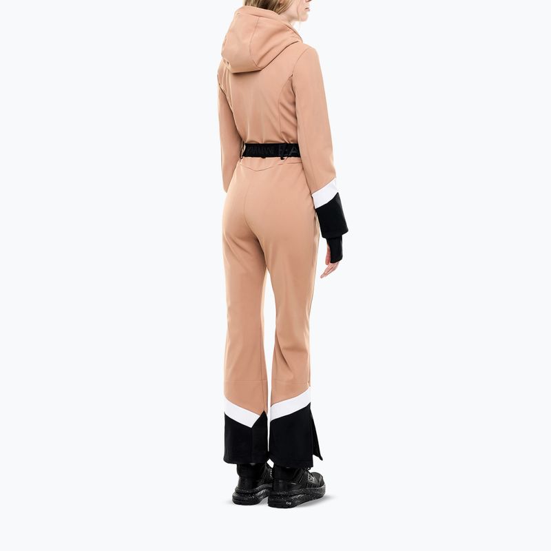 Dámska lyžiarska kombinéza EA7 Emporio Armani Pure Softshell Jumpsuit mocha mousse 2