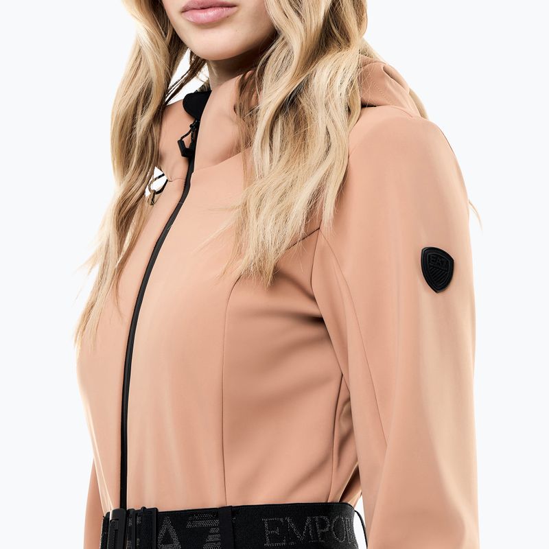 Dámska lyžiarska kombinéza EA7 Emporio Armani Pure Softshell Jumpsuit mocha mousse 3