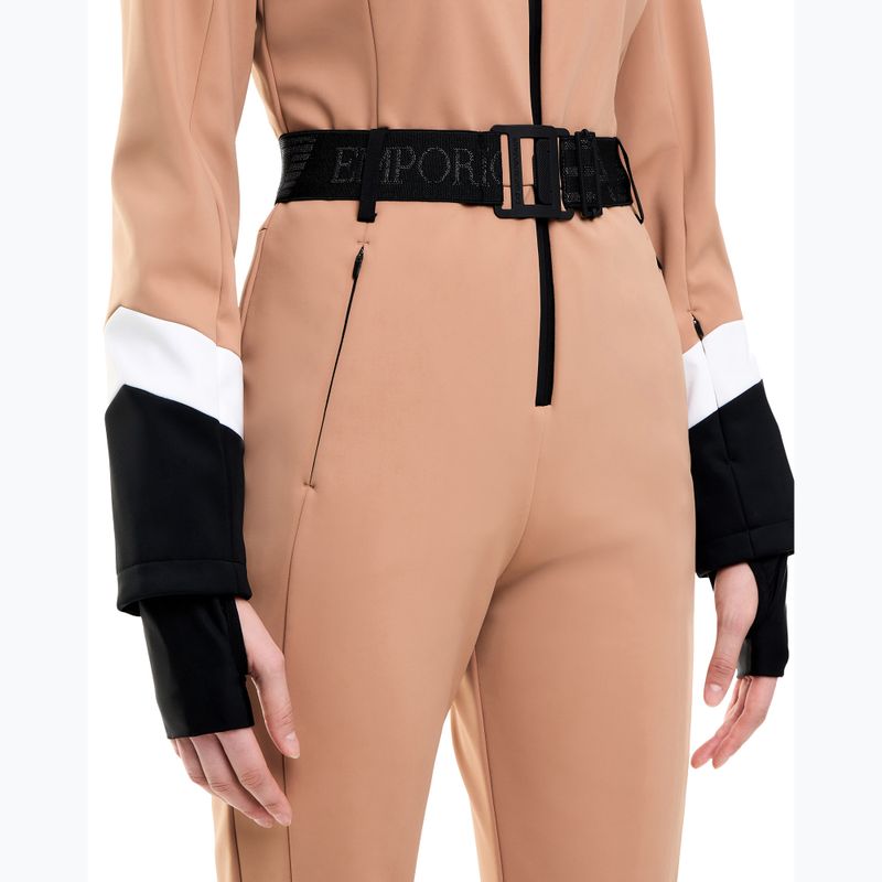Dámska lyžiarska kombinéza EA7 Emporio Armani Pure Softshell Jumpsuit mocha mousse 5