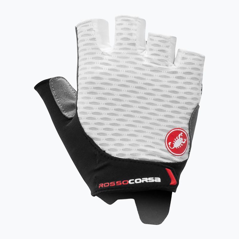 Dámske cyklistické rukavice Castelli Rosso Corsa 2 white 5