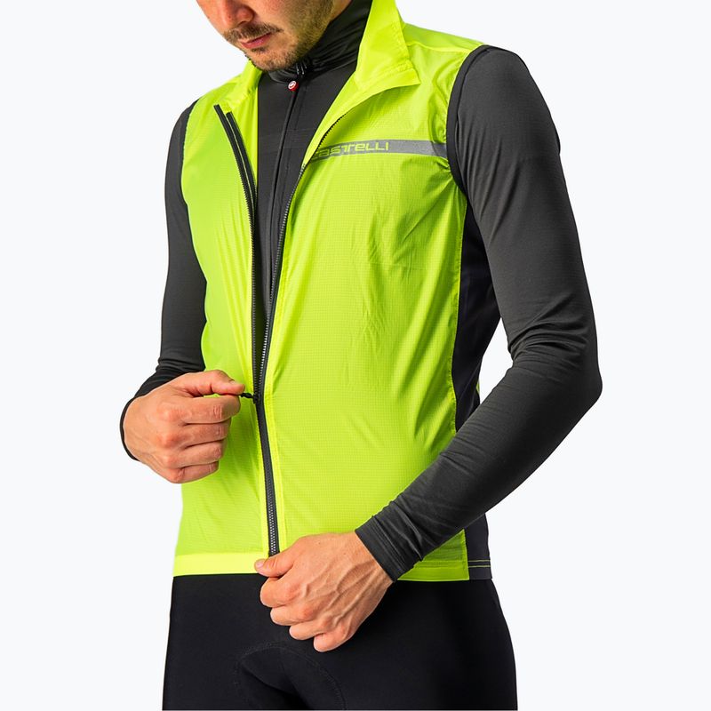 Pánska cyklistická vesta Castelli Squadra Stretch electric lime/dark gray 3