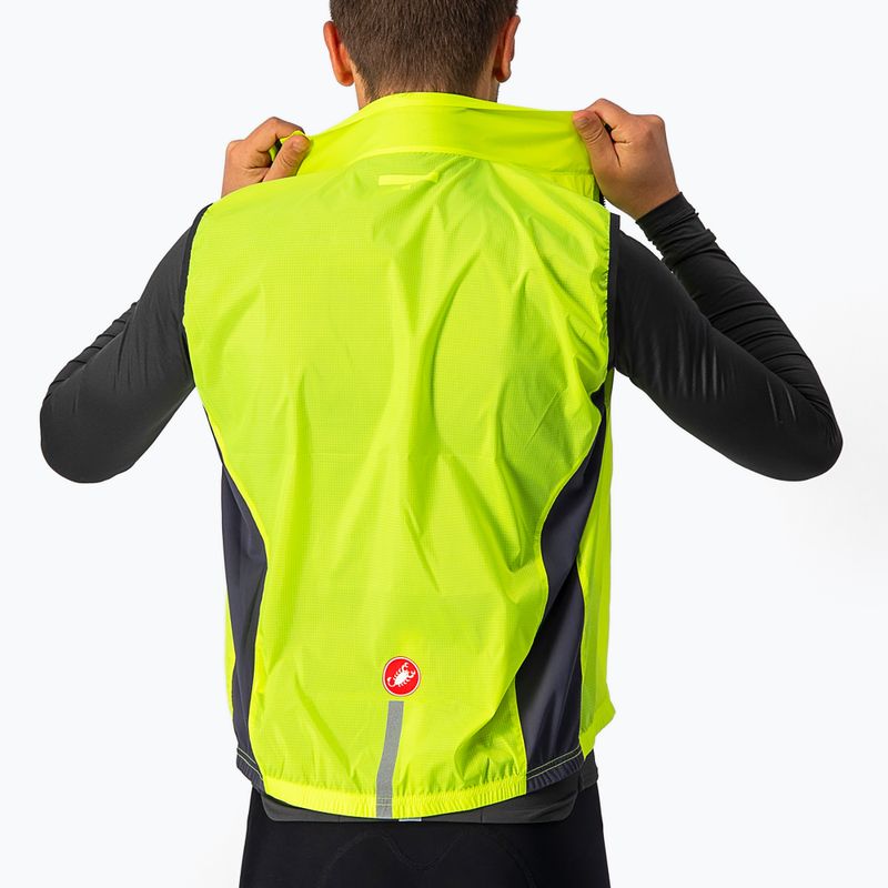 Pánska cyklistická vesta Castelli Squadra Stretch electric lime/dark gray 4