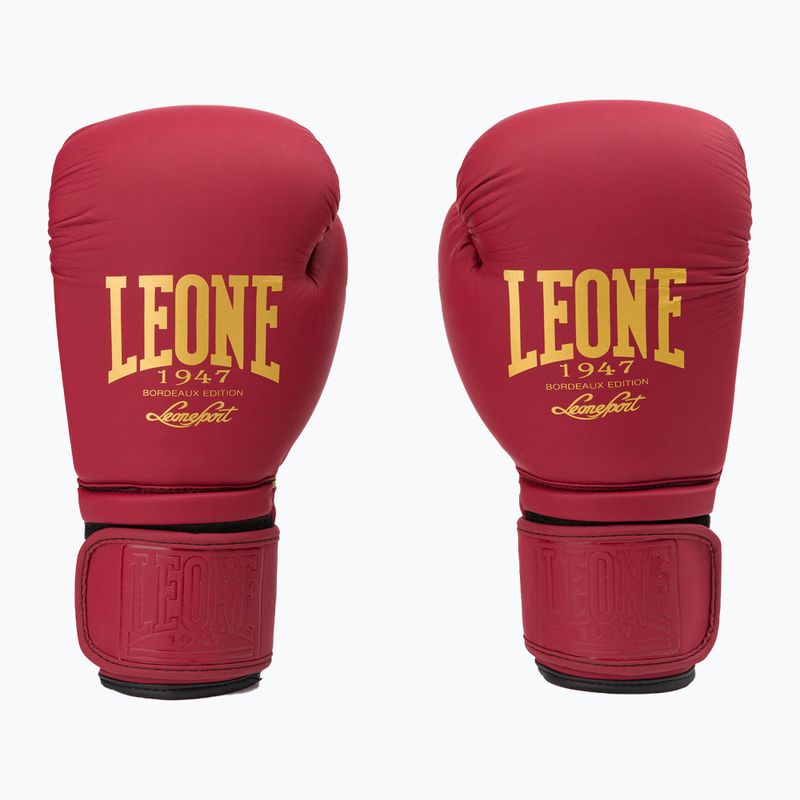 Boxerské rukavice Leone Bordeaux bordovej farby GN059X
