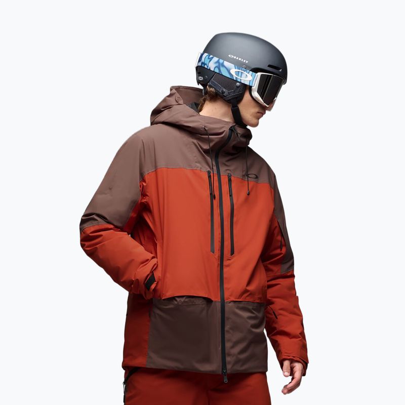 Pánska lyžiarska bunda Oakley Canopy Pro Insulated dark umber/flame red