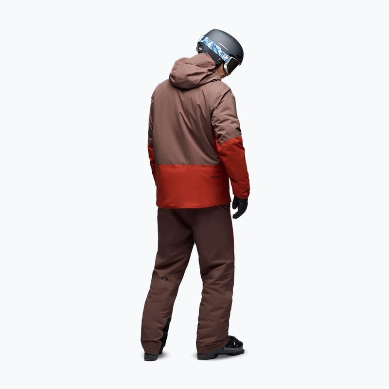 Pánska lyžiarska bunda Oakley Canopy Pro Insulated dark umber/flame red 3