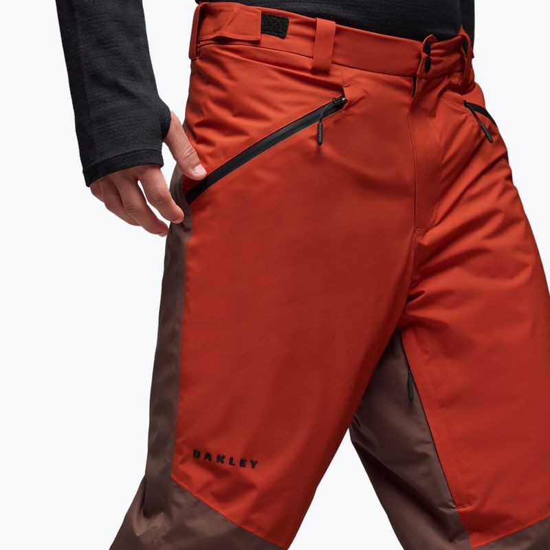 Pánske lyžiarske nohavice Oakley Canopy Pro Insulated Dark Umber/Flame Red 4