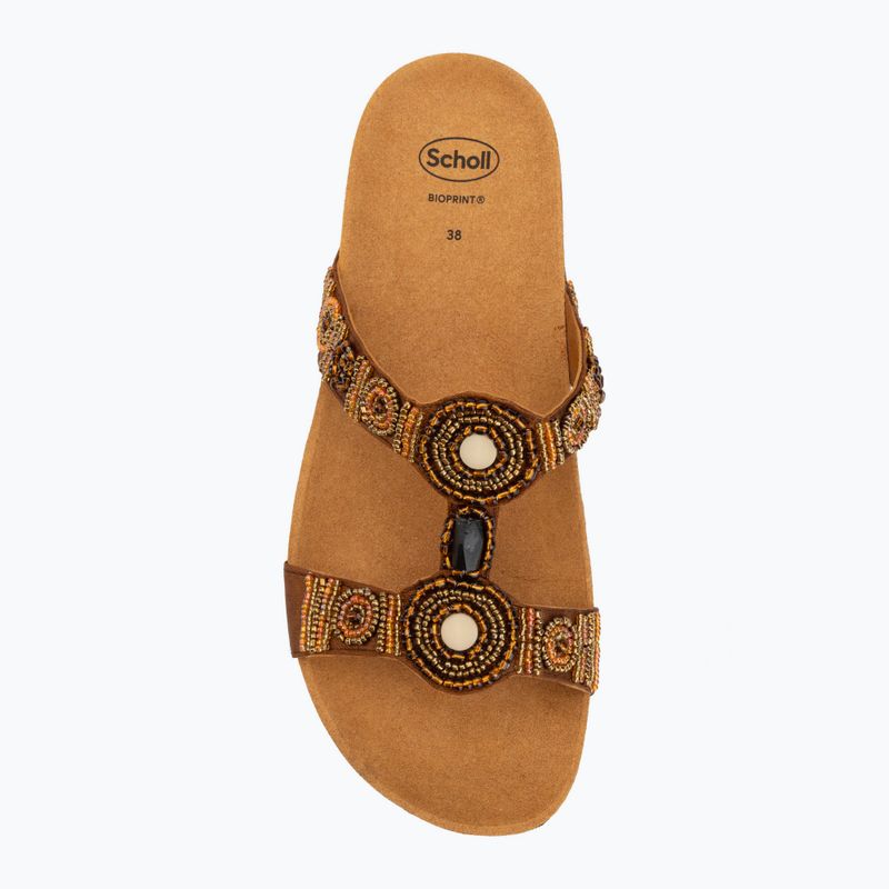 Dámske šľapky Scholl New Bogota Wedge Med cognac/multi 5