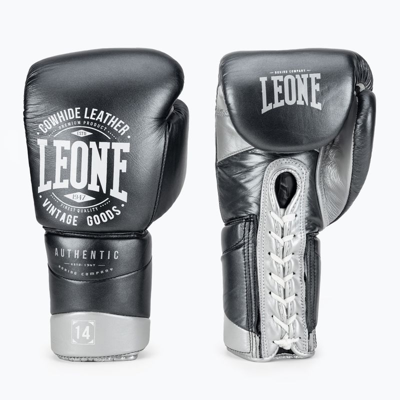 LEONE 1947 Authentic 2 bridlicovo šedé boxerské rukavice